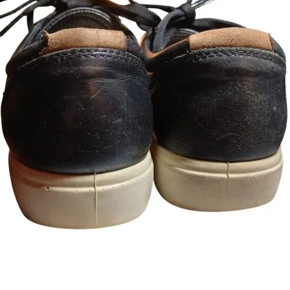 ECCO Soft Black Leather Sneakers Size EU39/US 8 EUC - Picture 9 of 16